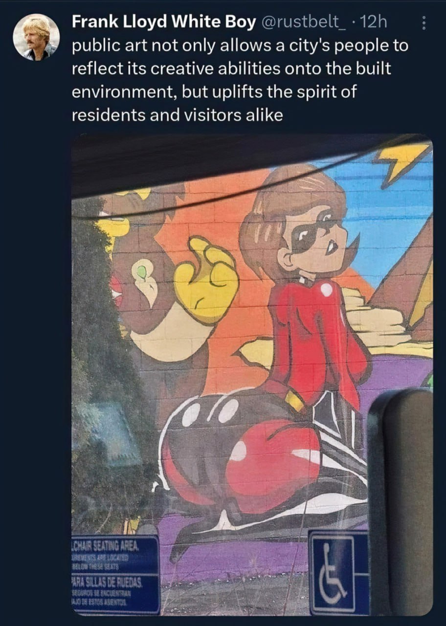 Public art not only allows a city's people to reflect its creative abilities Публичное искусство не только позволяет людям города отражать свои творческие способности
