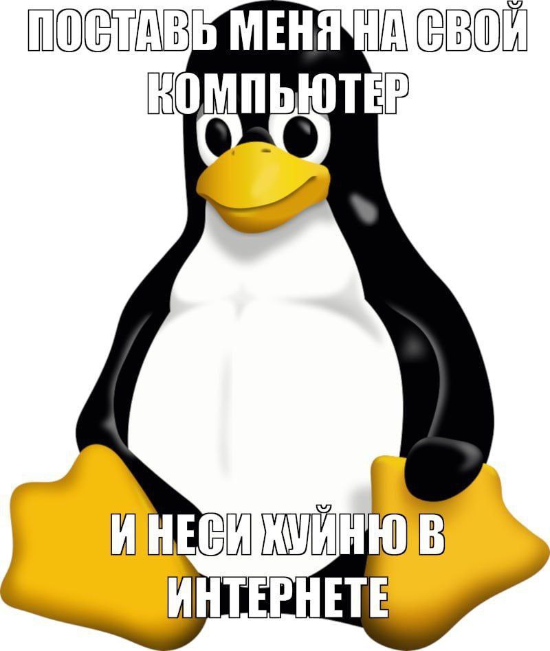 Поставь меня на свой компьютер и неси хуйню в интернете Пингвин Тукс с надписями «Поставь меня на свой компьютер и неси хуйню в интернете»