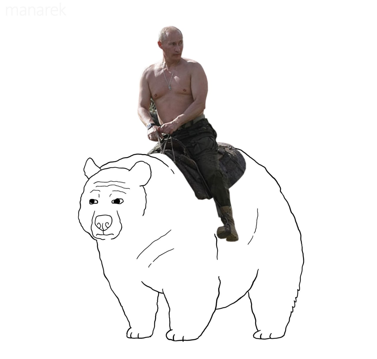 Путин на грустном медведе Путин едет верхом на грустном медведе из комиксов