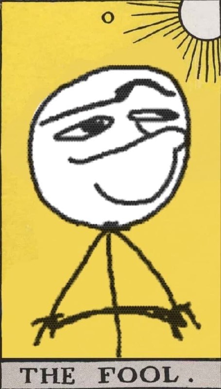 Карта Таро Дурак Rage face Мем с изображением колоды Таро, карта дурака, выполненная в стиле Rage face