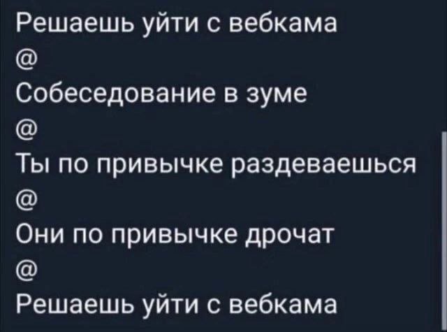 Решаешь уйти с вебкама Мем "Решаешь уйти с вебкама" и цепочка событий