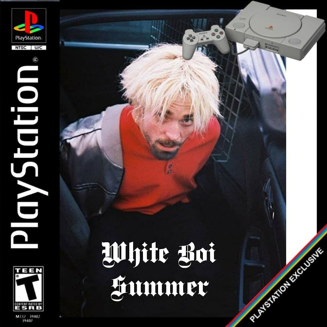 Роберт Паттинсон White Boi Summer Роберт Паттинсон на постере игры «White Boi Summer» для PlayStation, в машине с решеткой