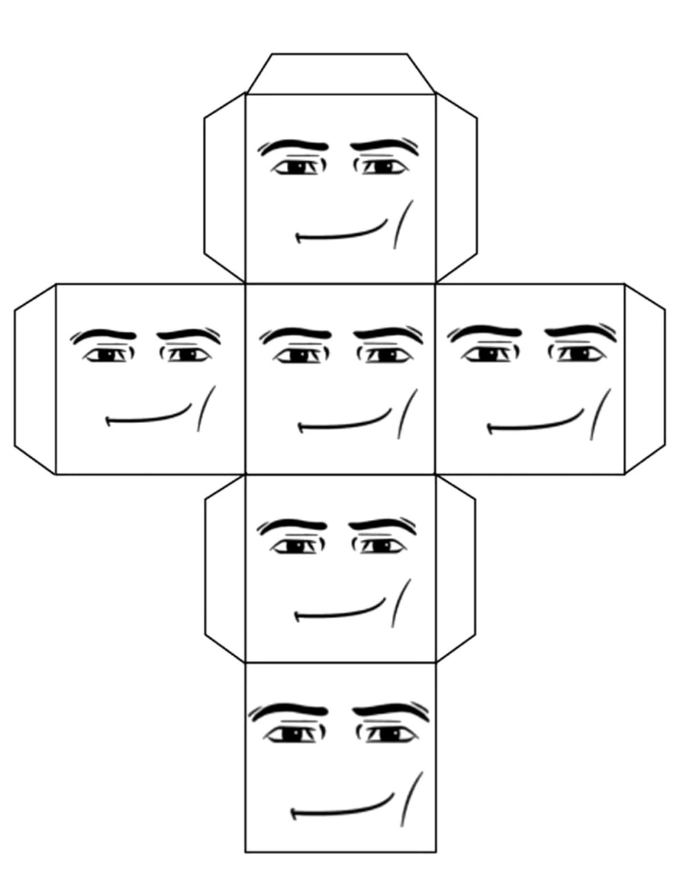 Роблокс Man Face куб Развертка куба с лицом "Man Face" из Роблокса