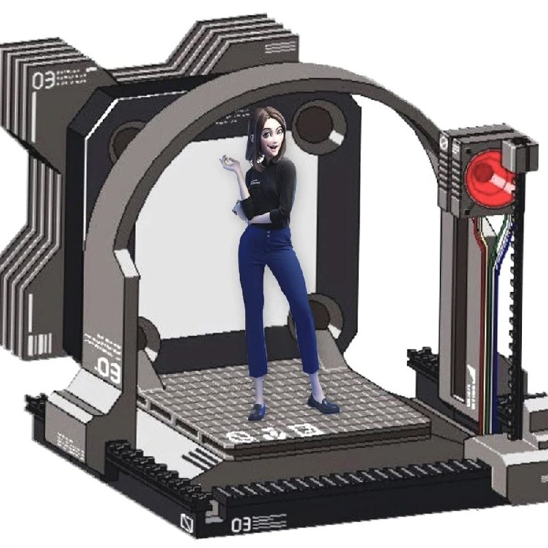 Самсунг Сэм в устройстве 3D-модель Самсунг Сэм, стоящая внутри большого устройства