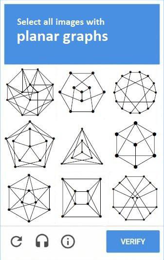 Select all images with planar graphs Капча с заданием "Выберите все изображения с планарными графами"