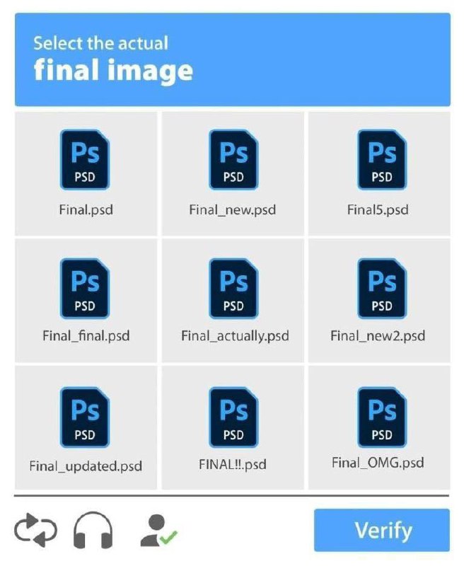 Select the actual final image Мем, на котором изображен экран выбора файла в формате PSD, где все файлы называются "Final" с различными вариациями, такими как "Final.psd", "Final_new.psd", "Final5.psd", "Final_final.psd", "Final_actually.psd", "Final_new2.psd", "Final_updated.psd", "FINAL!!.psd" и "Final_OMG.psd".