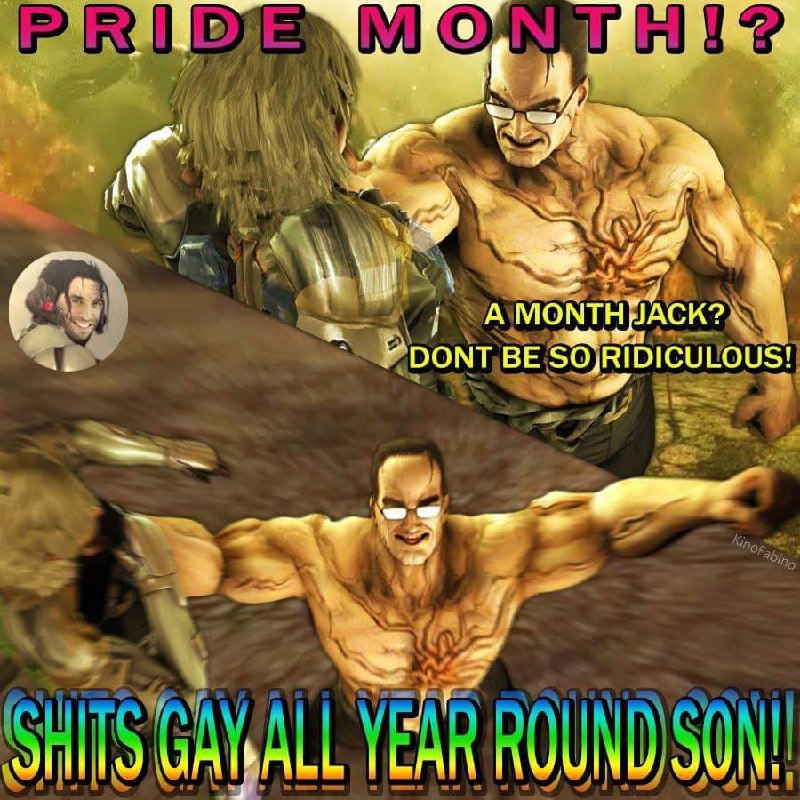 Shits gay all year round son Мем с фразой "Shits gay all year round son" и изображением сенатора Армстронга из игры Metal Gear Rising: Revengeance, который говорит о том, что "это все гомосексуально круглый год, сынок".
