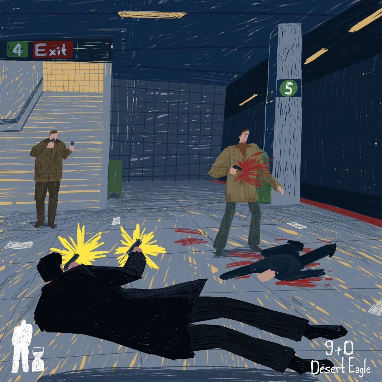 Перестрелка в метро Стрельба в метро в стиле Max Payne