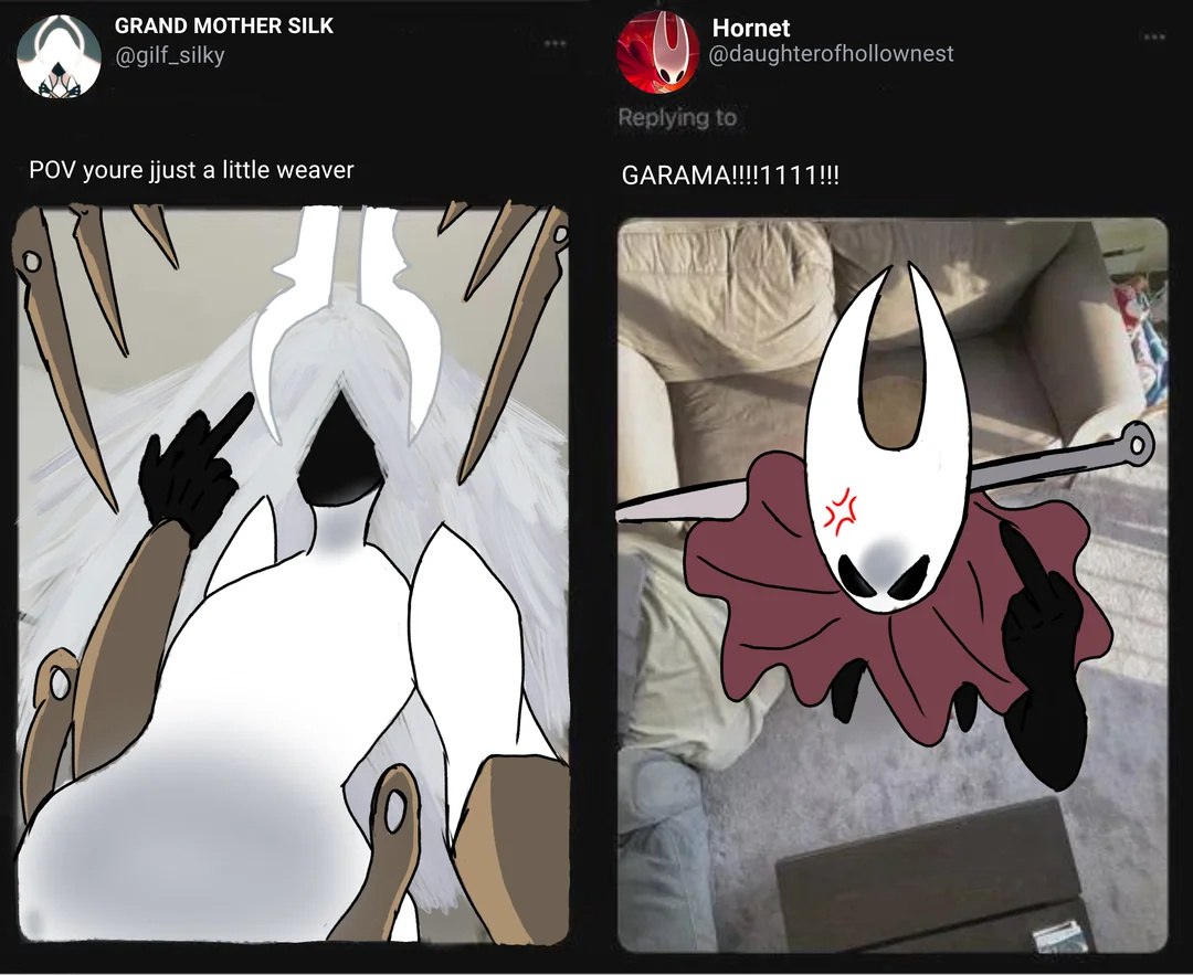 Маленький ткач встречает огромную Grand Mother Silk, а Хорнет яростно кричит «GARAMA!!!!111!!!»