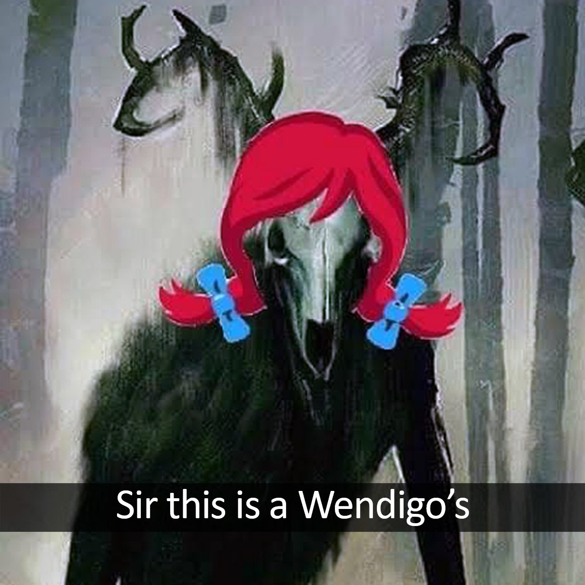 Sir this is a Wendigo's Монстр Вендиго с прической и бантиками Венди из Wendy's