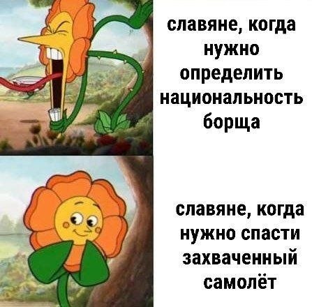 Цветок сравнивает реакцию славян, когда нужно определить национальность борща и спасти захваченный самолёт.