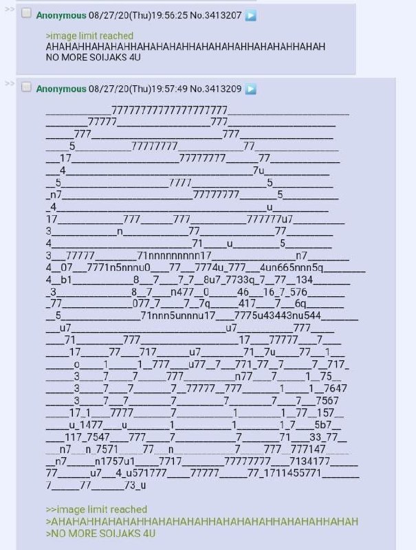 Сойджек из цифр ASCII-арт с Сойджеком на имиджборде