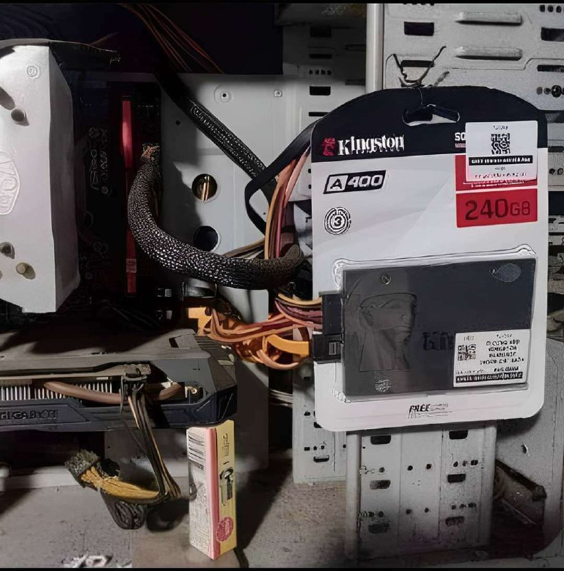 SSD на стяжках SSD накопитель, прикрепленный стяжками внутри системного блока.