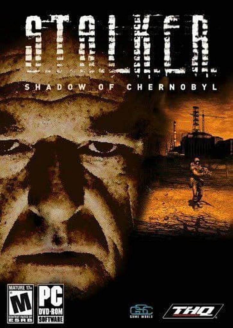 S.T.A.L.K.E.R. Shadow of Chernobyl обложка Оригинальная обложка игры S.T.A.L.K.E.R. Shadow of Chernobyl с изображением сталкера на фоне ЧАЭС