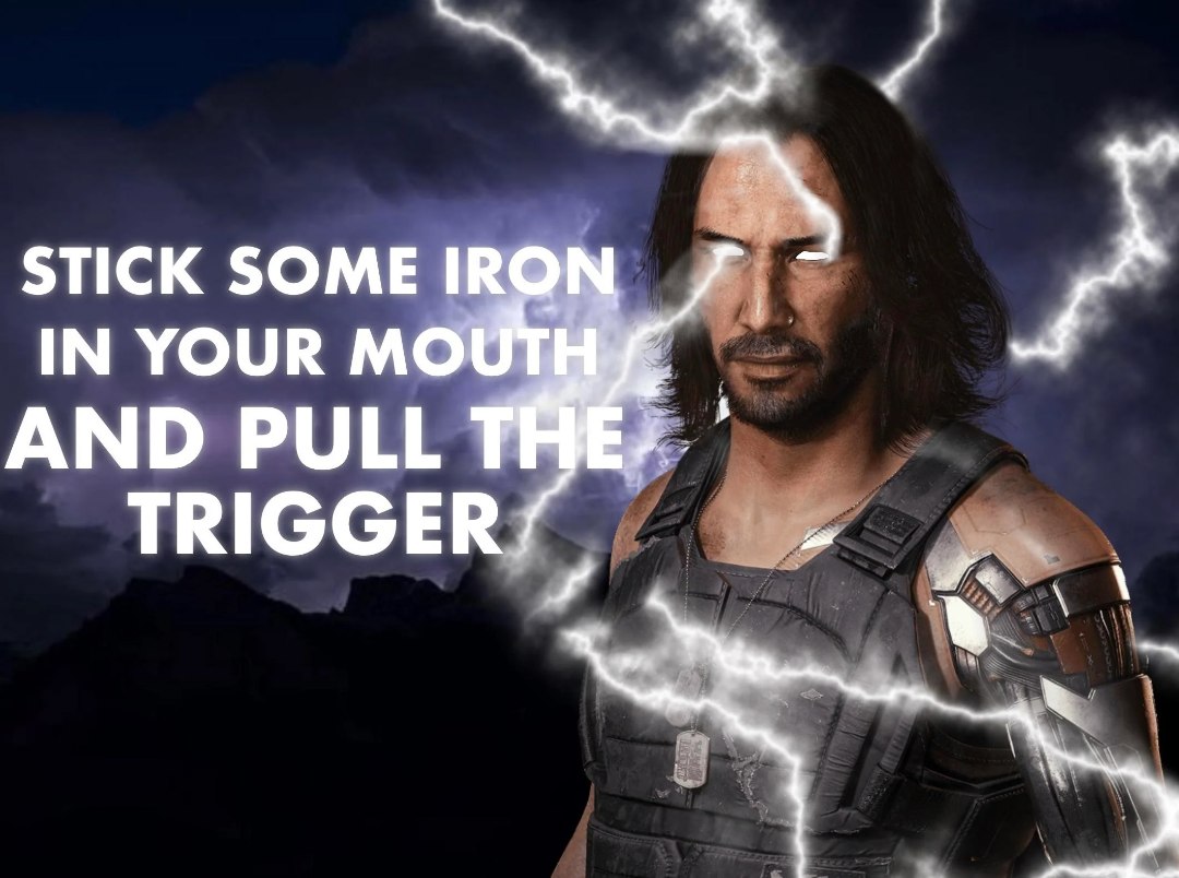 Stick Some Iron In Your Mouth And Pull The Trigger Киану Ривз с текстом: Stick Some Iron In Your Mouth And Pull The Trigger