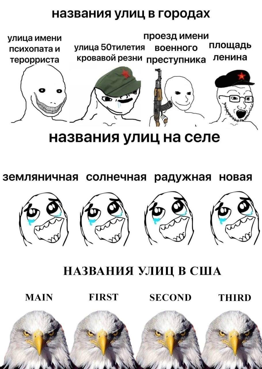 Смешное сравнение названий улиц в городах, на селе и в США: от мрачных исторических имён до простых и милых названий