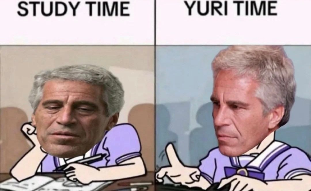 Смешной мем «Study Time / Yuri Time» о контрасте между учёбой и временем для любимого занятия.