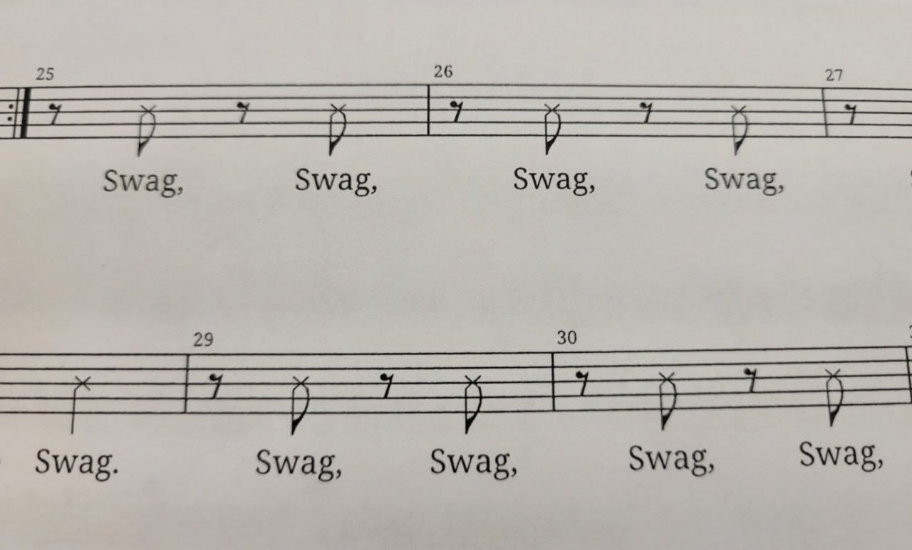 Swag музыкальные ноты Музыкальные ноты со словом «Swag»