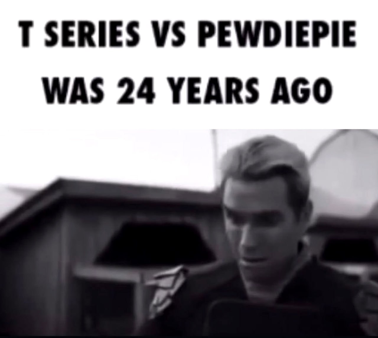 T series vs PewDiePie was 24 years ago Мем с Хоумлендером и надписью «T series vs PewDiePie was 24 years ago»