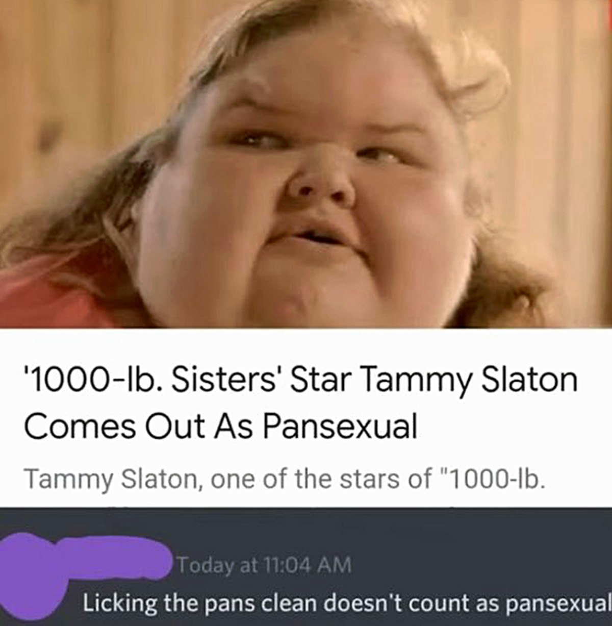 Tammy Slaton Comes Out As Pansexual Тату Слейтон и новость о том, что она пансексуал, с комментарием о еде