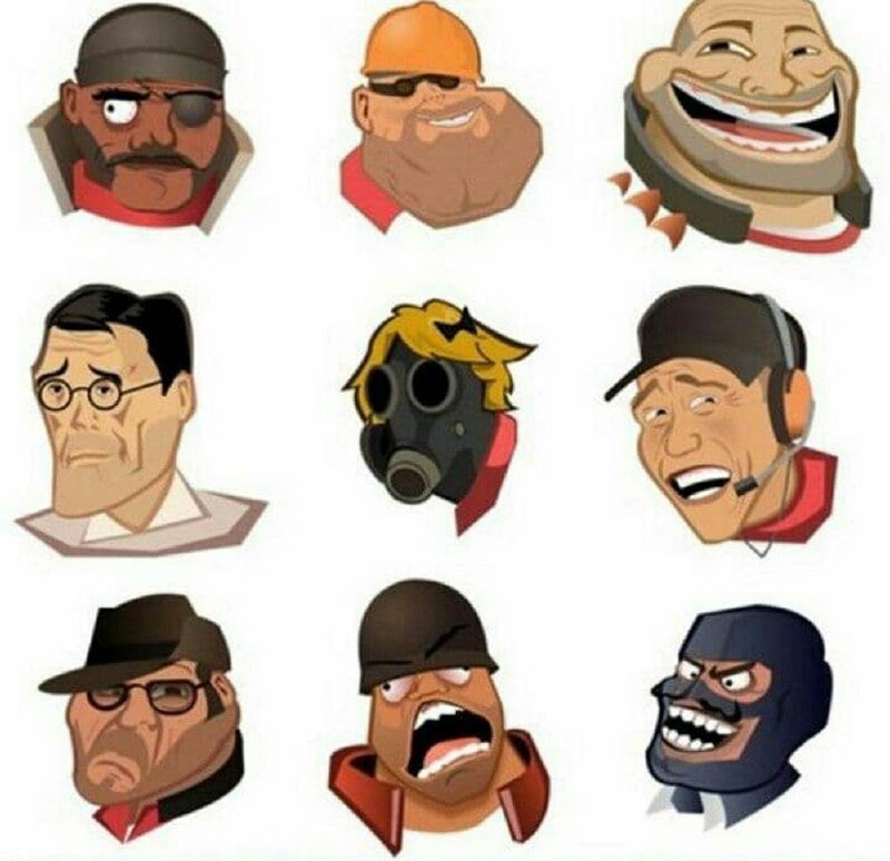 Team Fortress 2 с лицами-мемами Персонажи Team Fortress 2 с лицами из мемных картинок