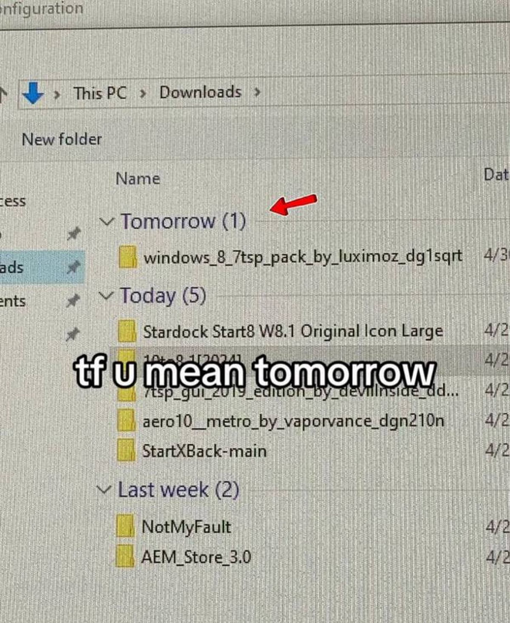 Tf u mean tomorrow Что ты имеешь в виду под завтра?