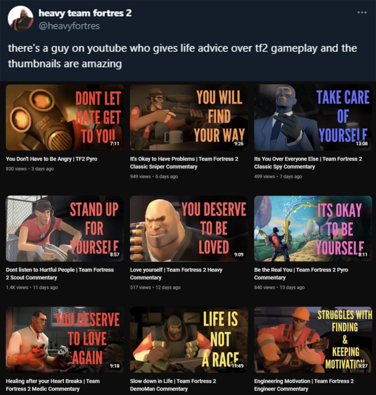 Мемы с советами по жизни из Team Fortress 2 Мемы с советами по жизни на основе геймплея Team Fortress 2 и их удивительными миниатюрами