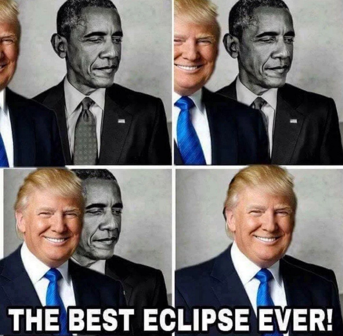 The best eclipse ever Дональд Трамп закрывает Барака Обаму, как солнечное затмение