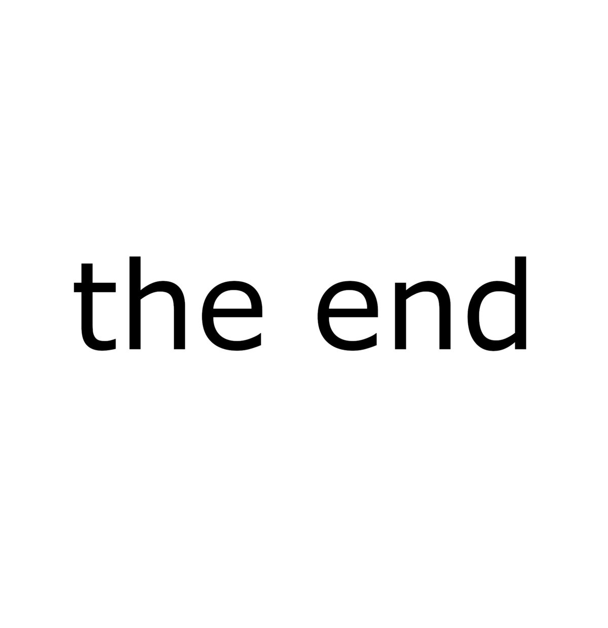 Надпись the end Надпись the end на белом фоне