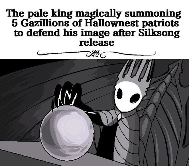 Бледный Король магически призывает 5 газиллионов патриотов после выхода Silksong