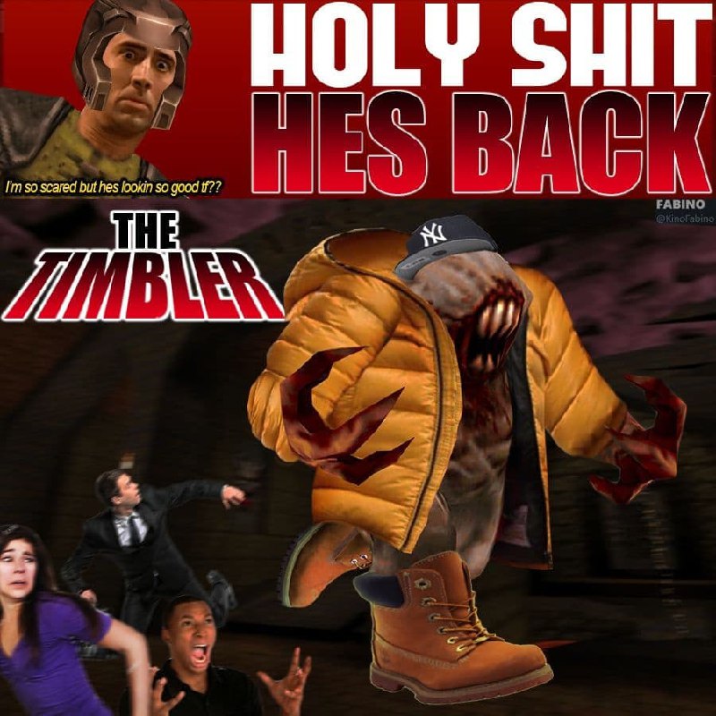 The Timbler Мем с монстром из Half-Life в куртке и ботинках Timberland