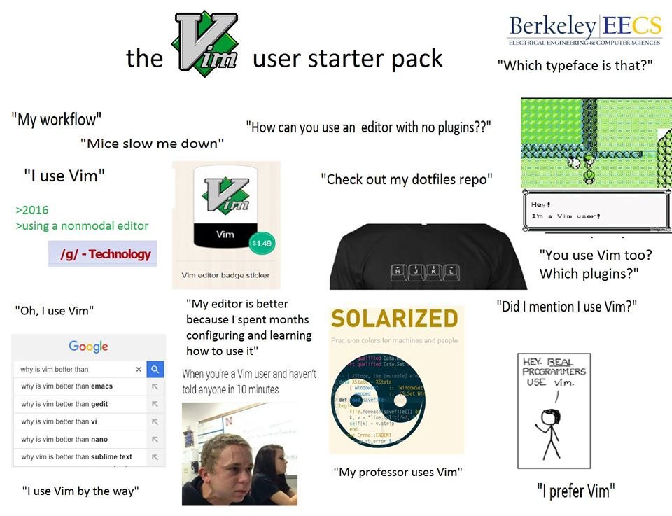 The Vim user starter pack Мем The Vim user starter pack