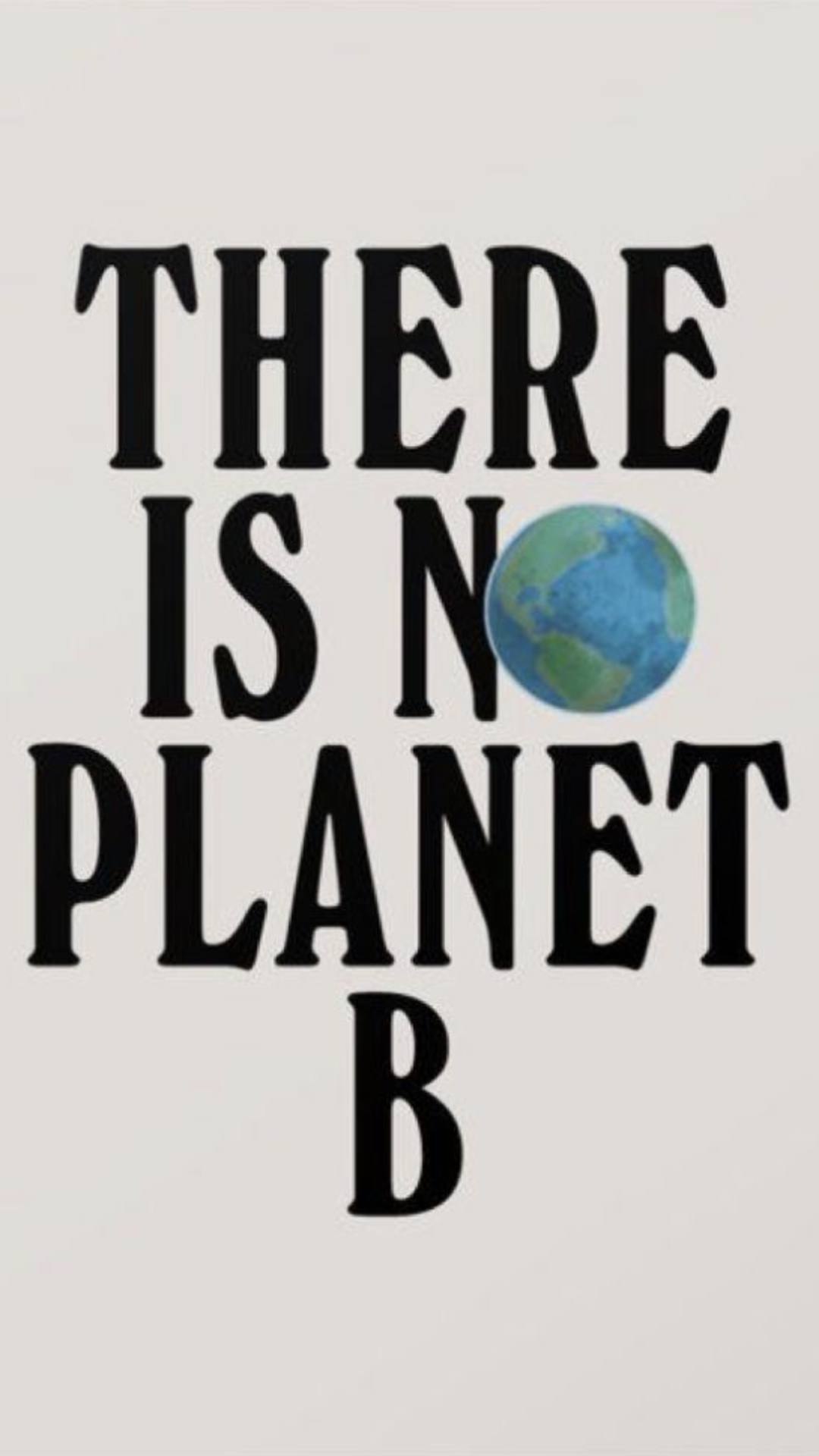 Экологическая надпись «THERE IS NO PLANET B» с изображением Земли вместо буквы O в слове «NO».