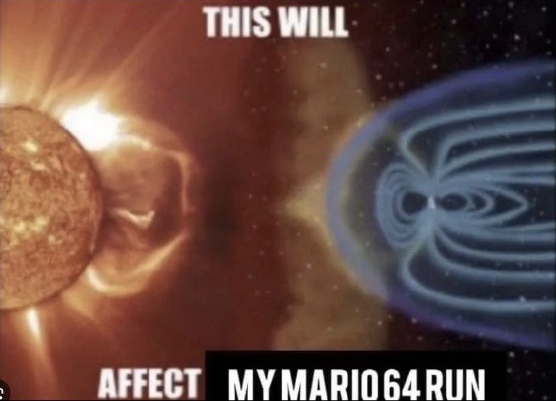 Это повлияет на мой спидран Mario 64 Мем с солнечной активностью и Марио 64