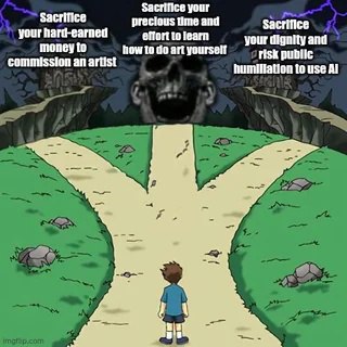 Sacrifice your hard-earned money Мем о выборе из трех сложных путей, каждый из которых требует жертвы: деньги, время или достоинство.