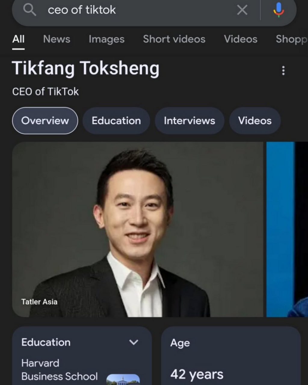 Tikfang Toksheng CEO of TikTok Мем про поиск «CEO of TikTok» и неожиданное имя «Tikfang Toksheng»