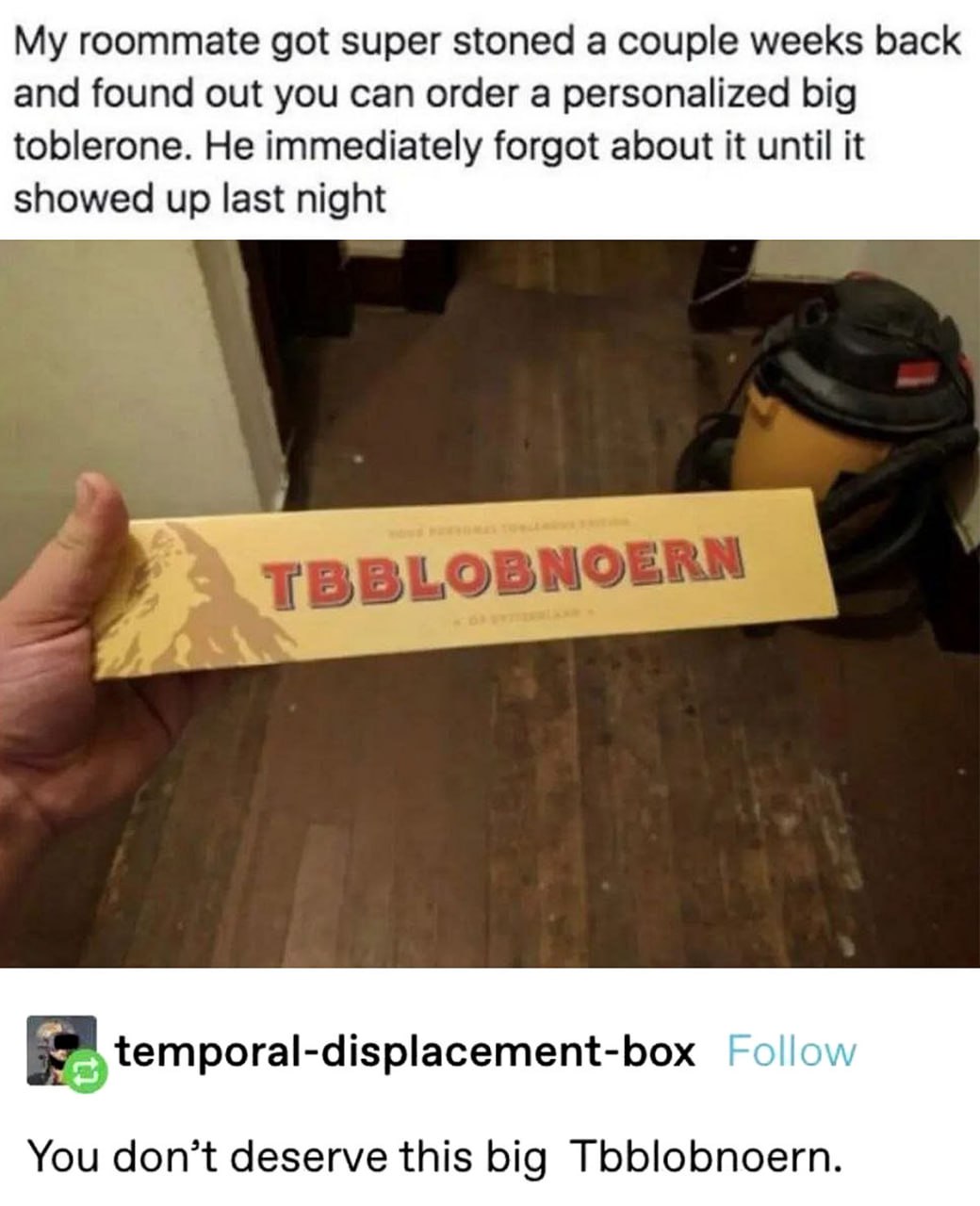 Toblerone Tbblonoern Шуточная Толерон с ошибкой Tbblonoern