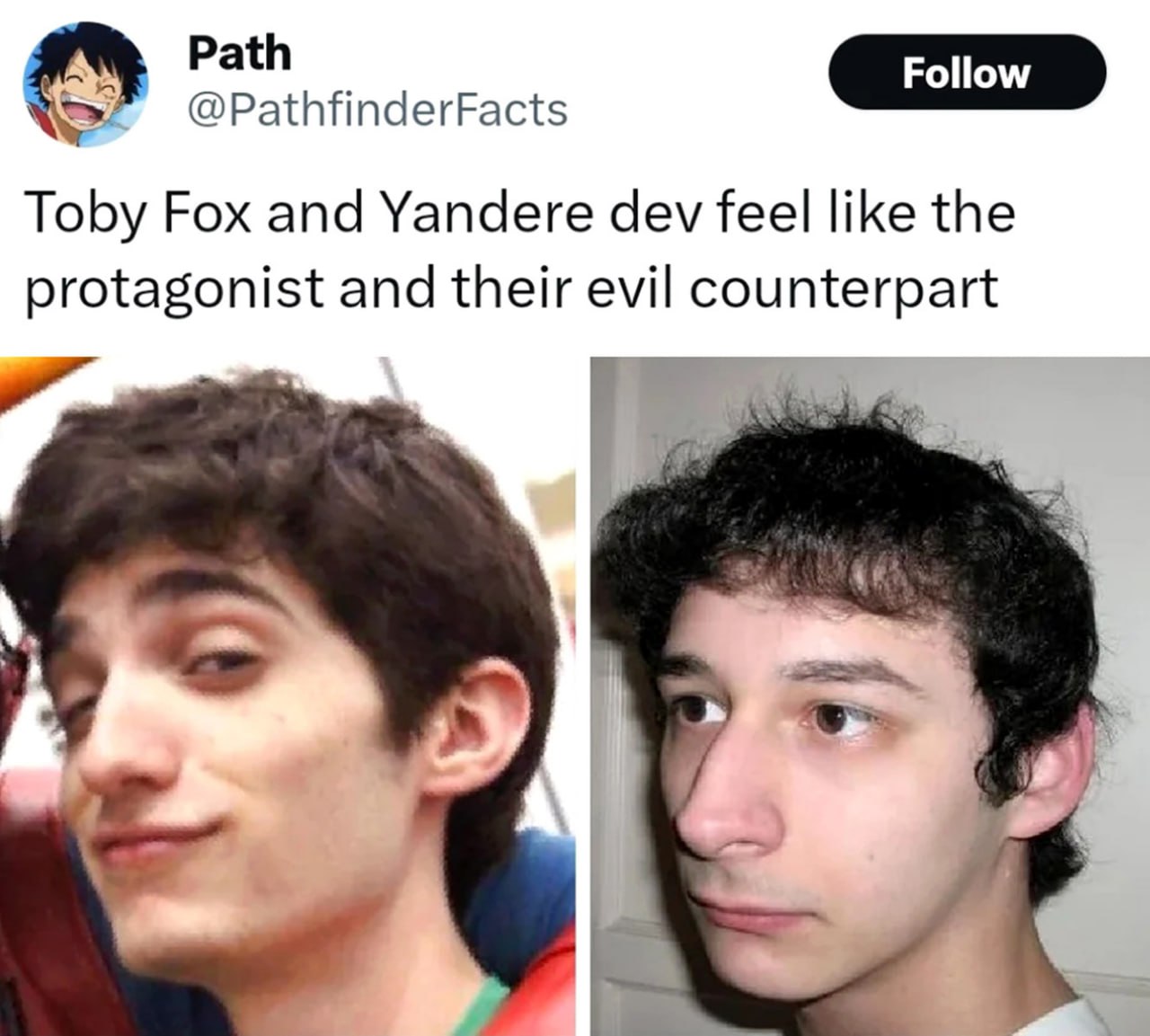 Toby Fox and Yandere dev feel like the protagonist and their evil counterpart Два человека, которые похожи друг на друга, как протагонист и его злой двойник: Тоби Фокс и Yandere dev