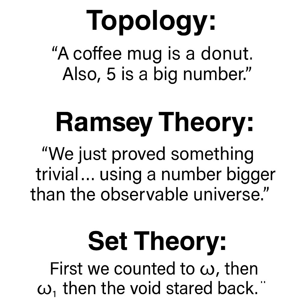 Topology: A coffee mug is a donut Математические теории: топология, теория Рамсея и теория множеств