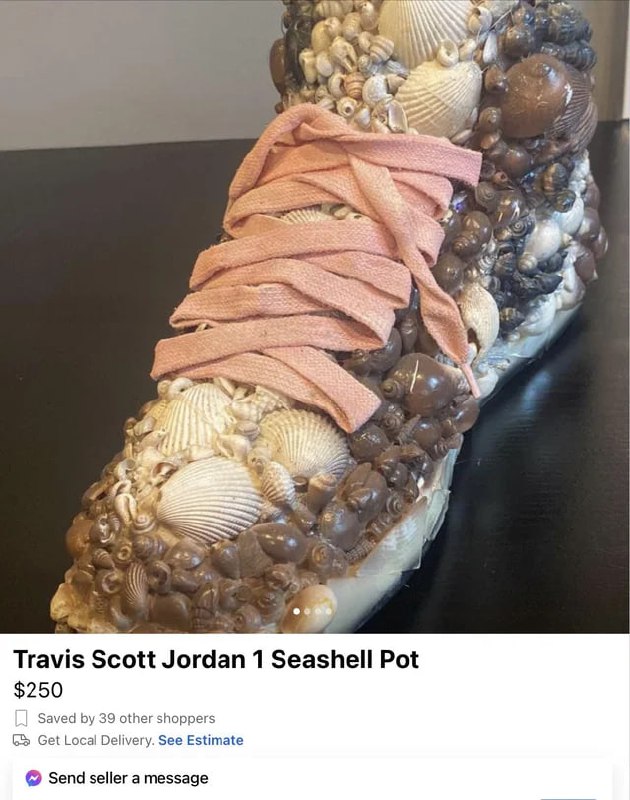 Кроссовки из ракушек Travis Scott Jordan 1 Travis Scott Jordan 1 Seashell Pot за 250 долларов