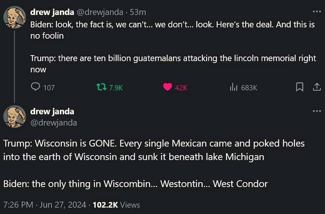 Трамп: Wisconsin is gone Шуточный диалог Трампа и Байдена в "Твиттере" про "исчезнувший" Висконсин