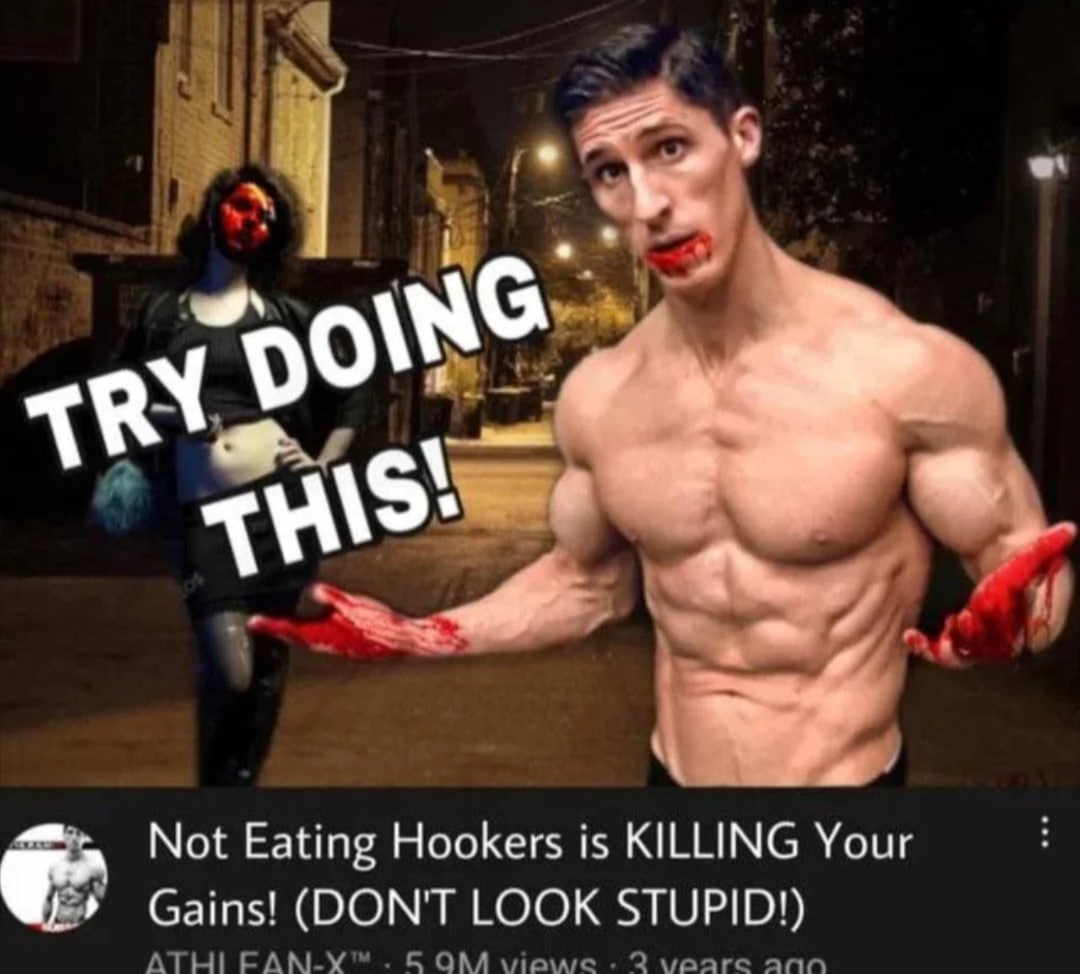 Try doing this! Не есть проституток убивает ваш прогресс! Мем "Try doing this!" с обложкой YouTube-видео "Не есть проституток убивает ваш прогресс!"
