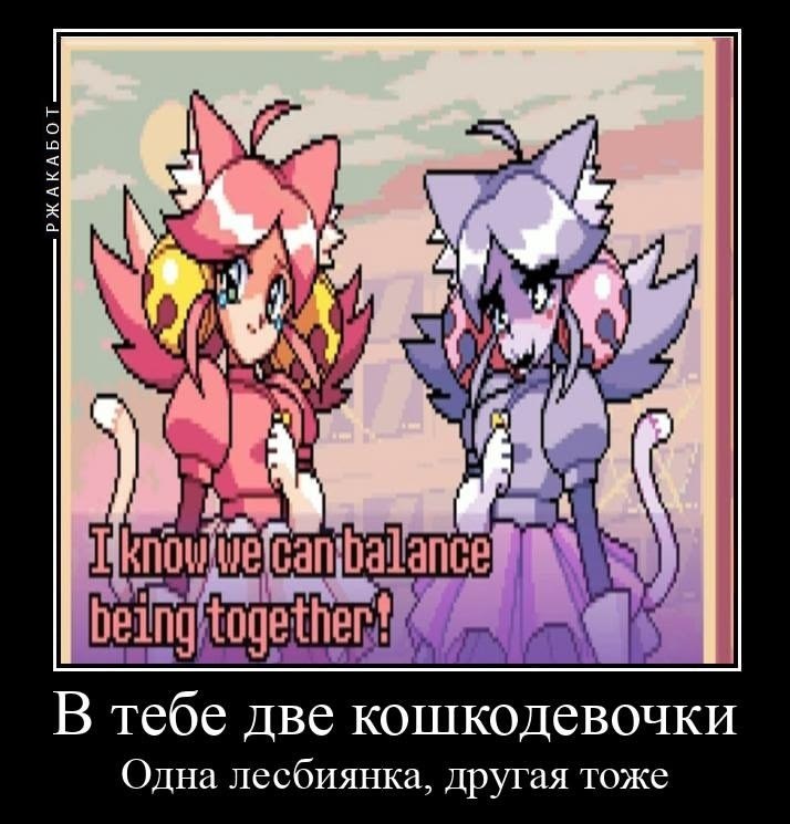 В тебе две кошкодевочки: одна лесбиянка, другая тоже