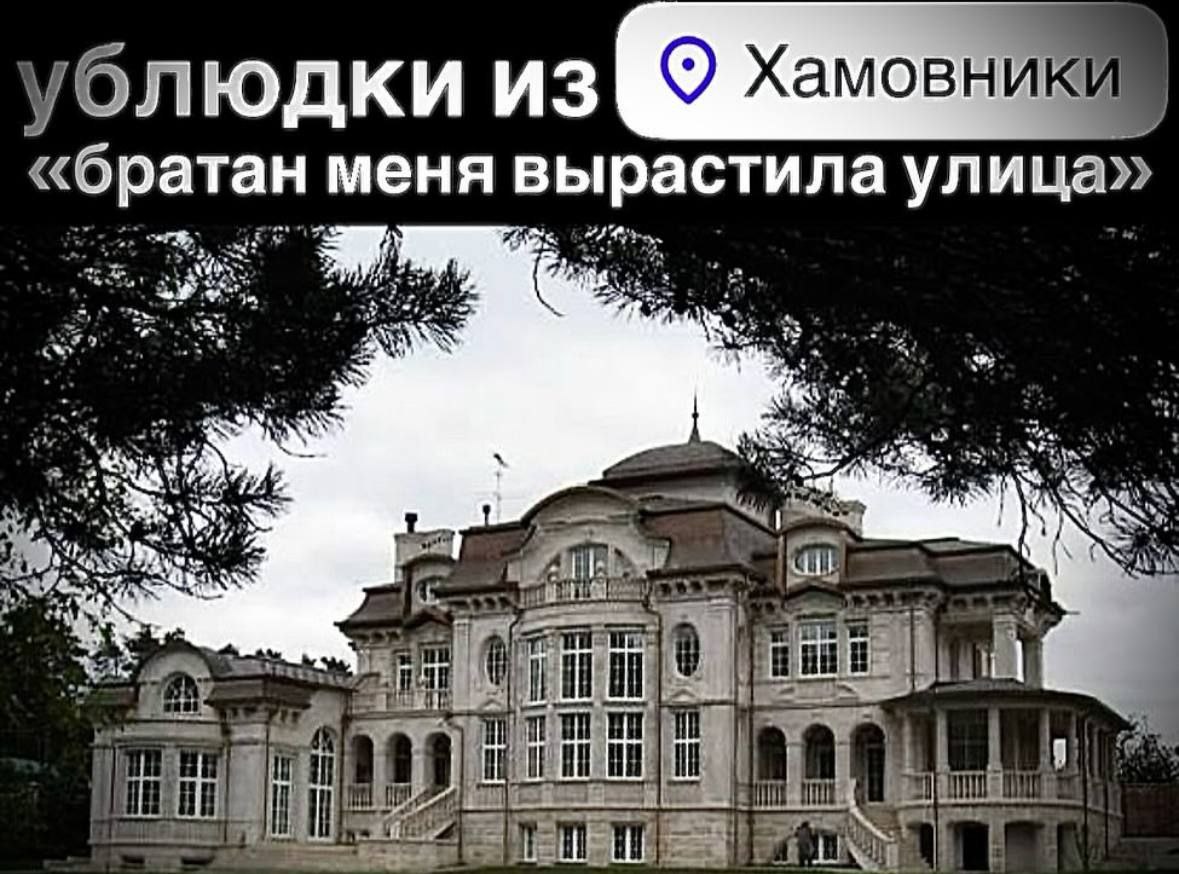 Ублюдки из Хамовников «братан меня вырастила улица» Мем с фразой «братан меня вырастила улица» и геолокацией «Хамовники», на фоне роскошного особняка