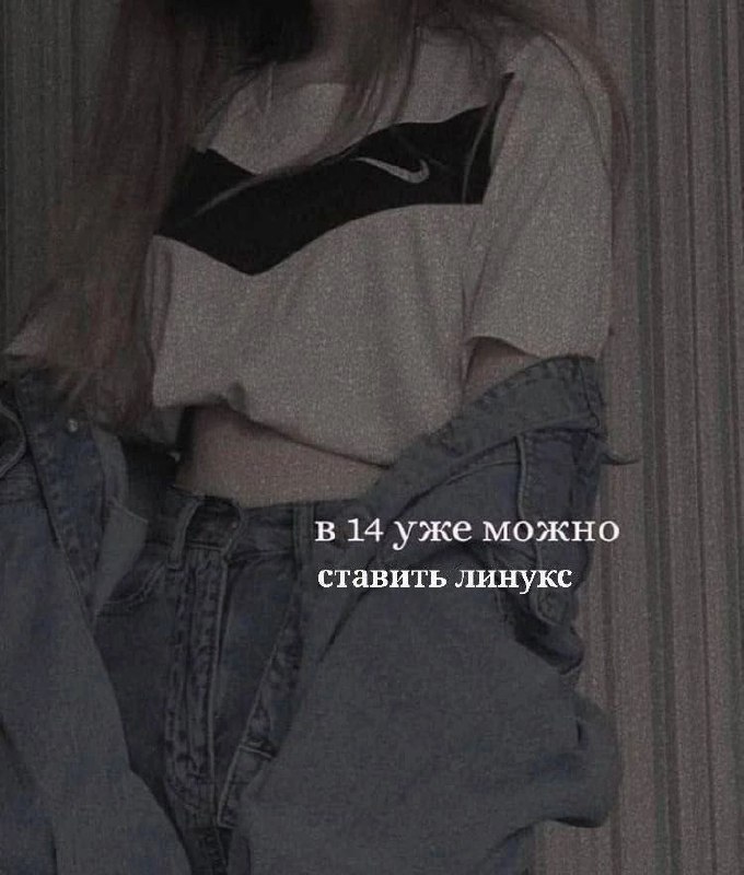 В 14 уже можно ставить линукс Мем с девушкой, на котором написано «В 14 уже можно ставить линукс»