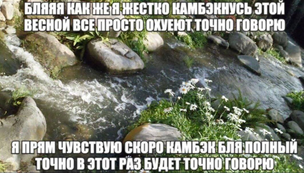 Весной все просто офигеют Бляяя, как же я жестко камбэкнусь этой весной, все просто офигеют, точно говорю