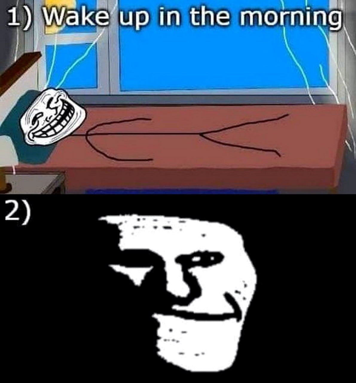 Wake up in the morning Trollface Просыпаюсь утром Trollface