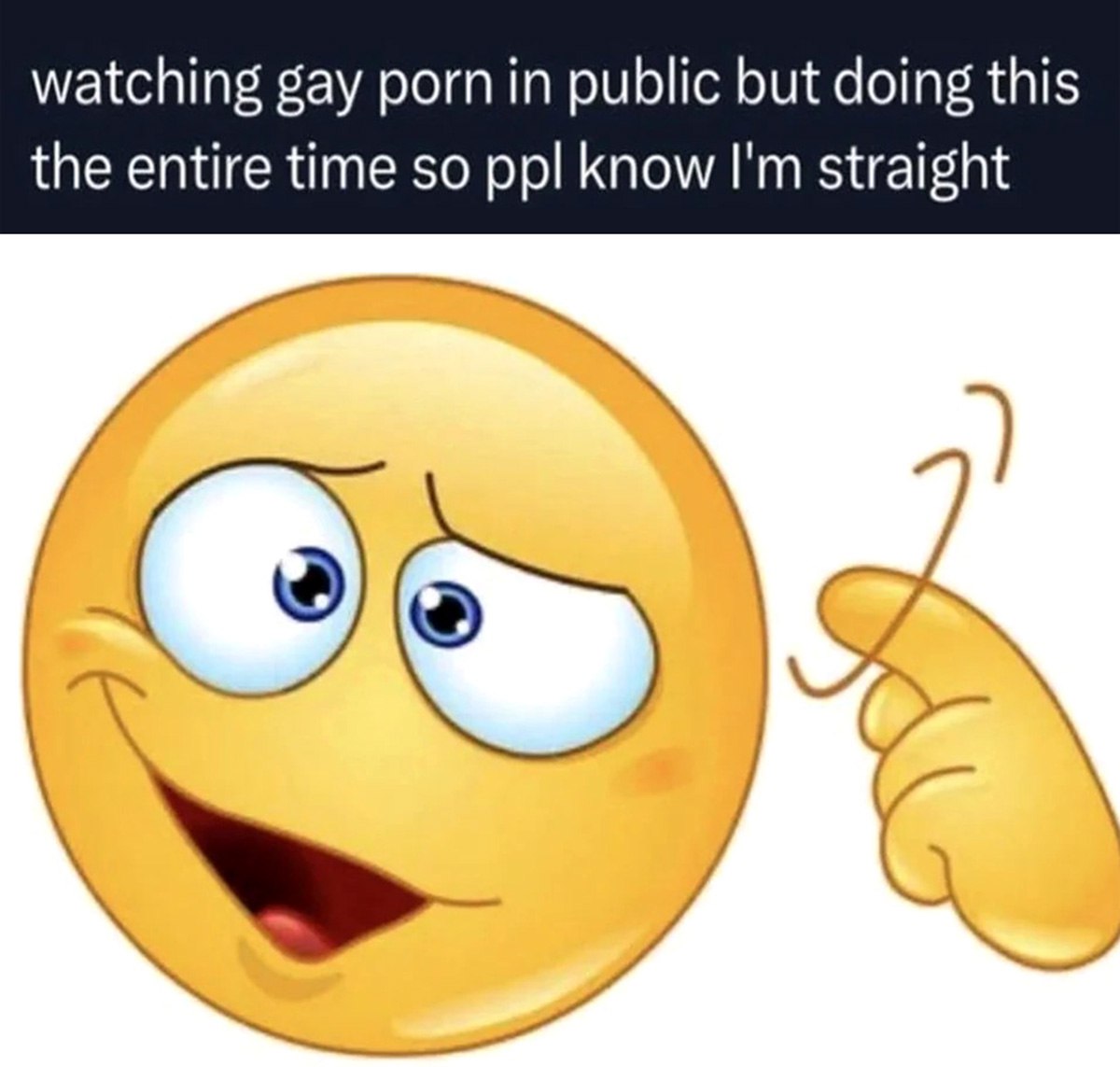 Watching gay porn in public but doing this Смотреть гей-порно на публике, но делать жест пальцами, чтобы люди знали, что я натурал