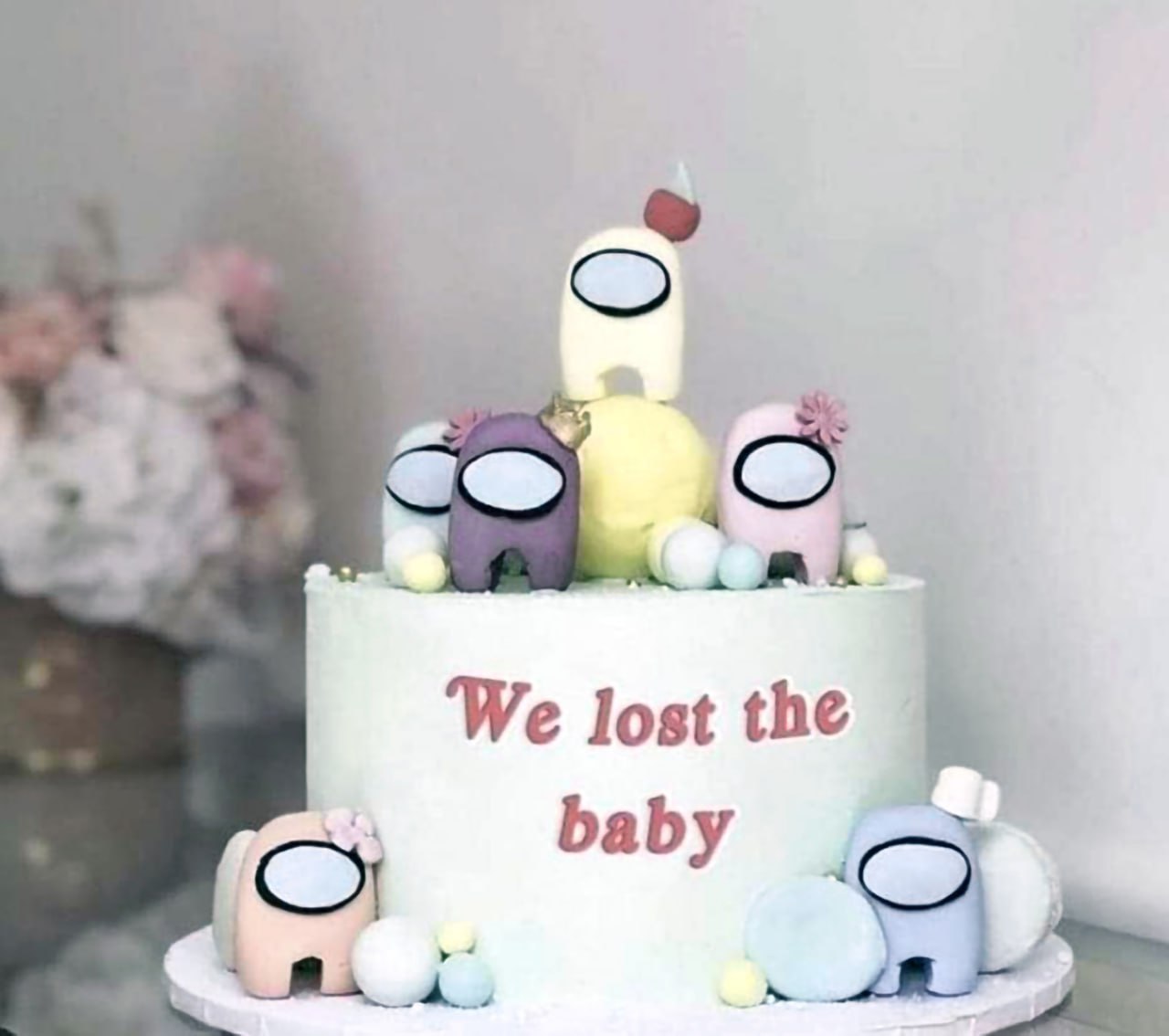 We lost the baby торт Among Us Торт Among Us с надписью We lost the baby