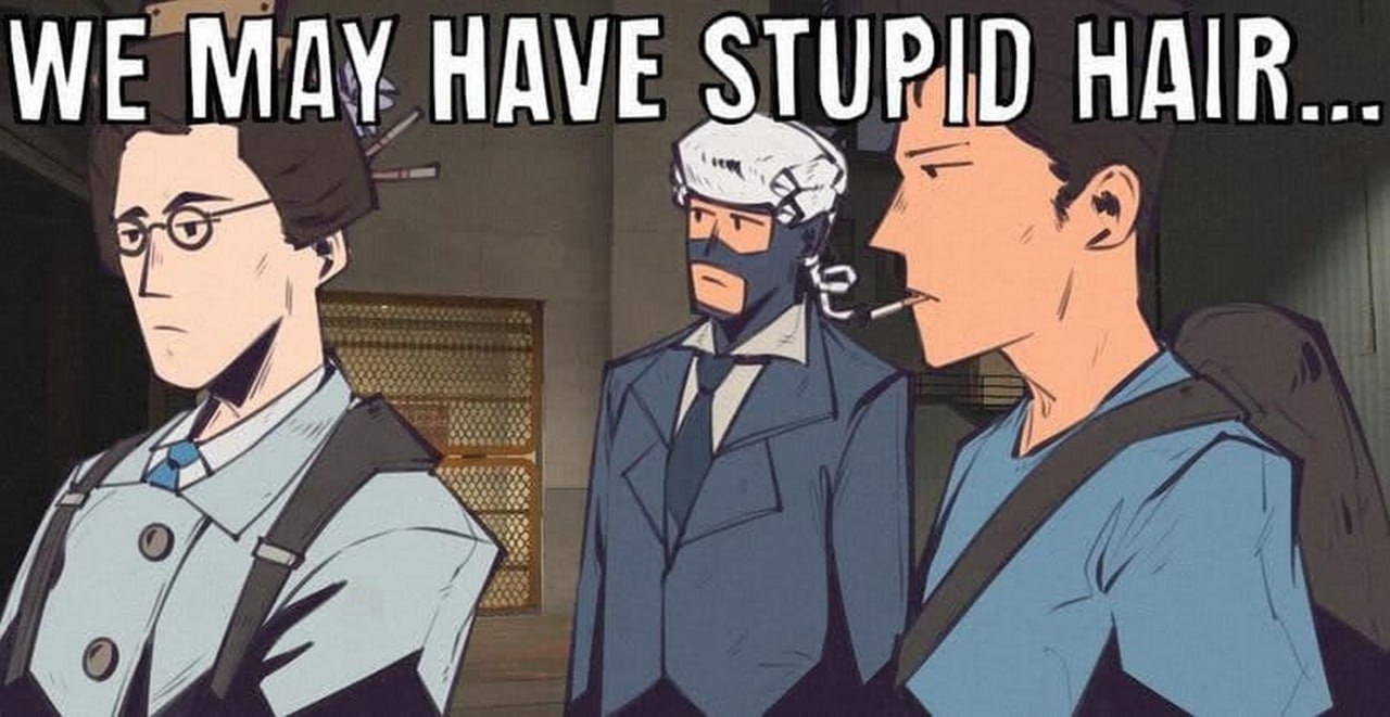 We may have stupid hair Персонажи Team Fortress 2 с дурацкими причёсками